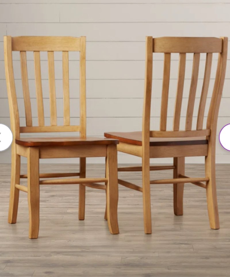 Courtdale Solid Wood Slat Back Side Chair INCOMPLETE 