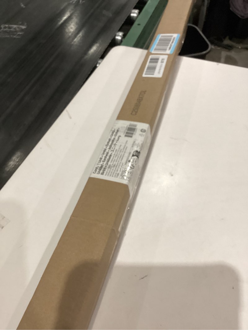 Condition photo showing As Is for Amazon Basics Tension Curtain Rod, Adjustable 54-90" Width - Nickel, Classic Finial Nickel 54-90" Indoor