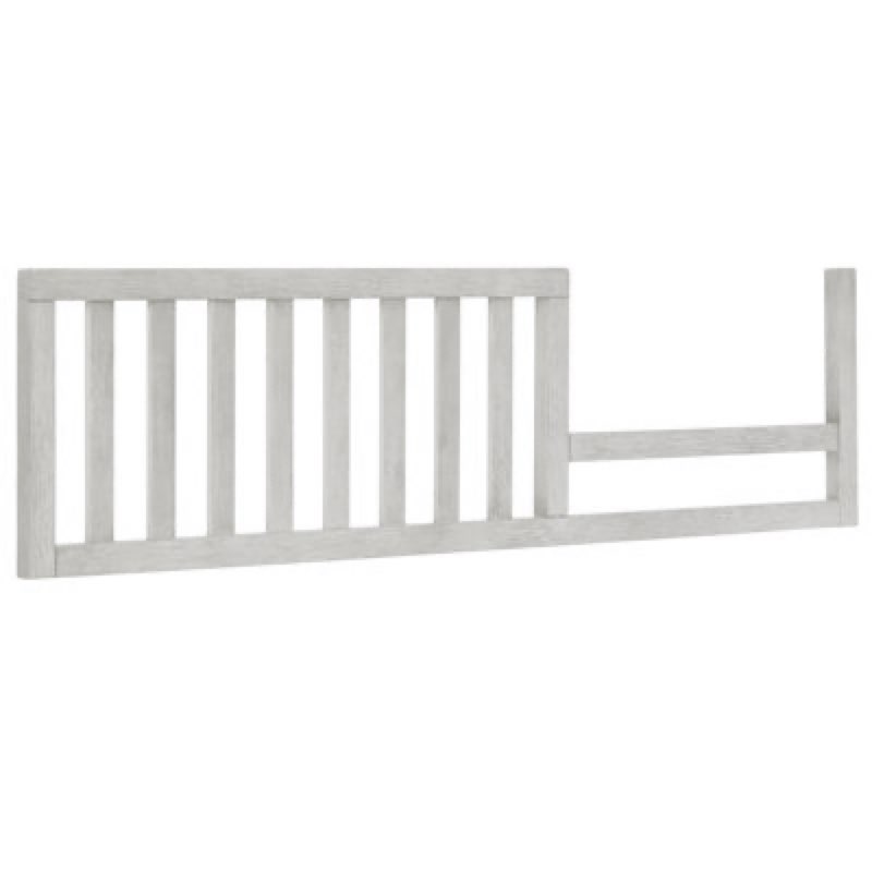evolur lourdes convertible crib toddler guard rail in greyhoud, full and easy assembly, lasting quality, converts cribs to toddler beds, made of solid hardwood greyhound