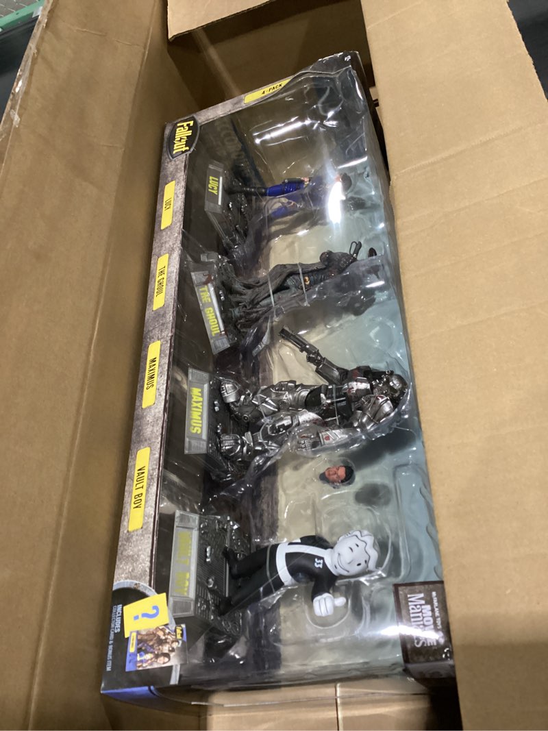 Condition photo showing Good Condition for *box damaged*McFarlane Toys - Fallout Lucy, Maximus, The Ghoul & Vault Boy 6in Posed Figures 4pk
