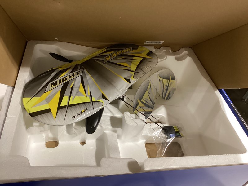 Condition photo showing As Is for E-flite RC Airplane UMX Night Vapor RTF to Fly is Included with AS3X and Safe Select EFLU1300