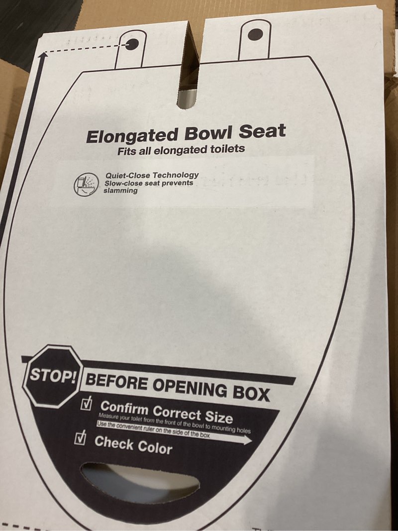 Condition photo showing Good Condition for Kohler K-20110-0 Brevia Elongated Toilet Seat with Grip-Tight Bumpers, Quiet-Close Seat, Quick-Attach Hardware, White