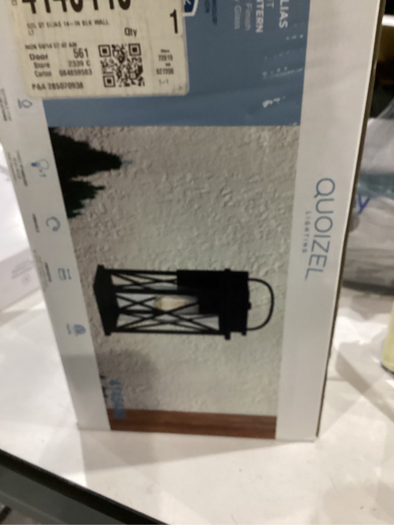 Condition photo showing Good Condition for quoizel saint elias 1-light 14.25-in h matte black outdoor wall light