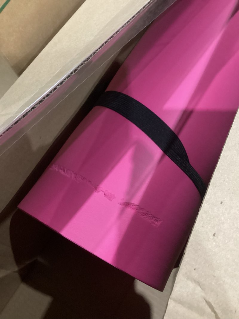 Condition photo showing As Is for Amazon Basics Extra Thick Exercise Yoga Mat with Carrying Strap Pink 1/2 Inch