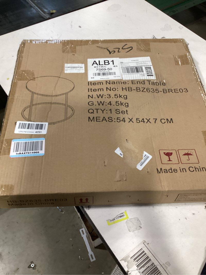 Condition photo showing New/Like New for Yusong Round End Table, 20" Accent Small Side Table Suitable for Hiding Trash Can, Nightstand Modern Bedside Table for Living Room Bedroom Office Small Spaces, Black Black 20"