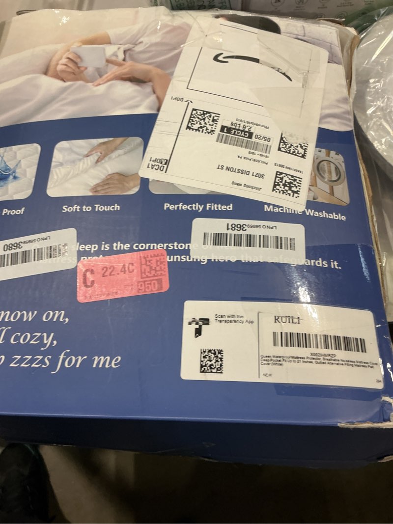 Condition photo showing Good Condition for queen mattress protector waterproof washable mattress padded cover fitted queen size bed protection noiseless plastic bed pad deep pocket up to 18“ soft and breathable?white? pattern-1-white queen