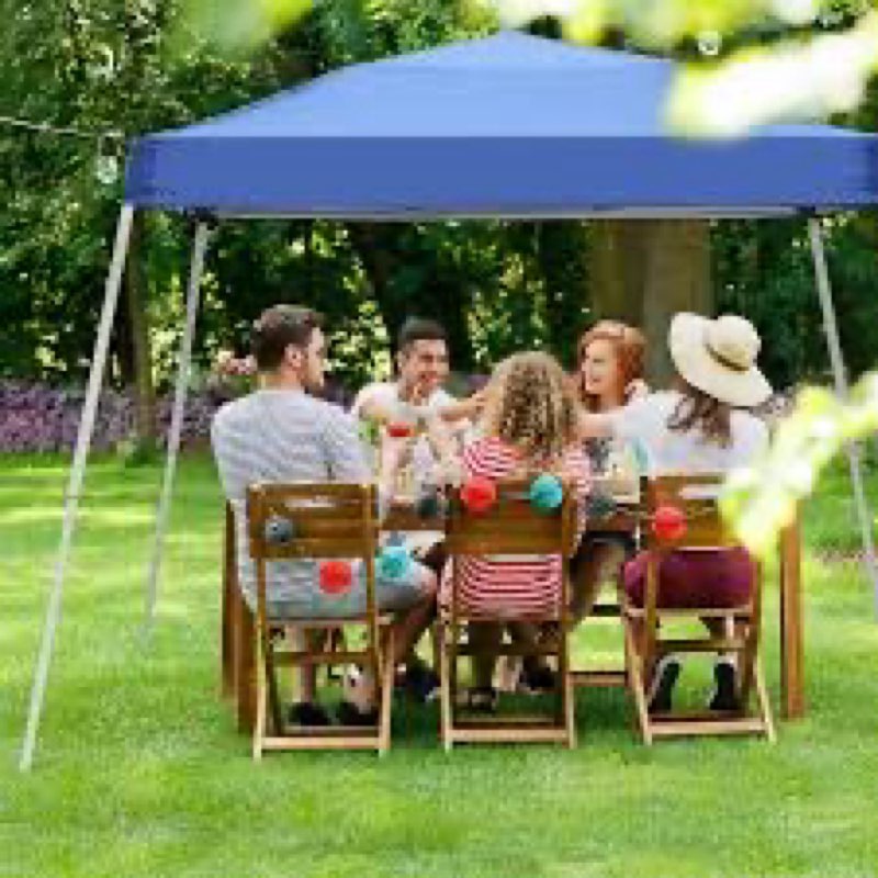 ( similar ) instant canopy tent, 10x10 ft pop up canopy outdoor instant tent slant legs with carrying bag, portable gazebo shelter for patio deck garden and beach - 8x8 ft canopy cover, blue