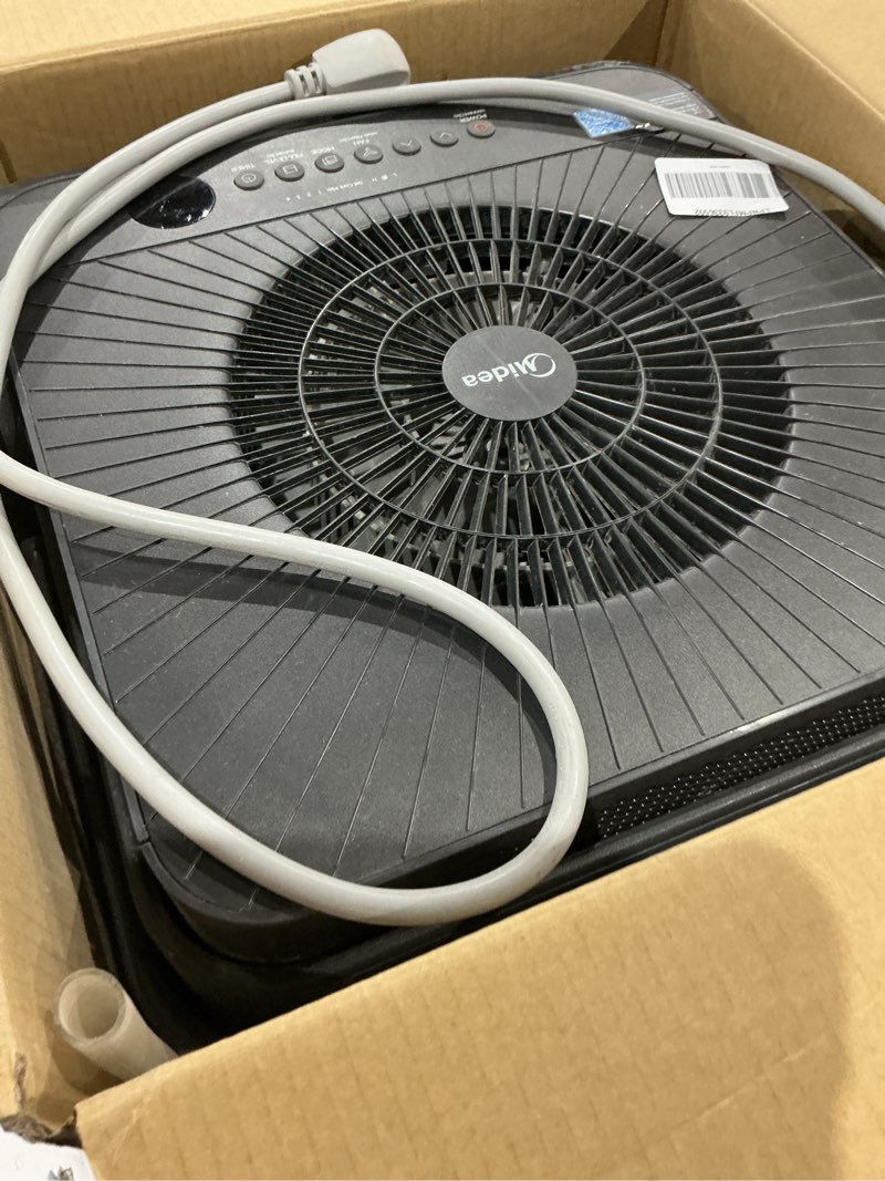 Condition photo showing As Is for midea cube 35 pint dehumidifier for basement and rooms at home for up to 3,500 sq. ft., smart control, compatible with alexa (grey), drain hose included