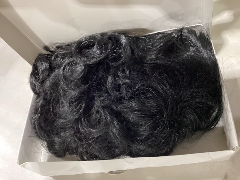 Condition photo showing As Is for kids black wig child boys short black curly wavy wig heat resistant synthetic hair with cap