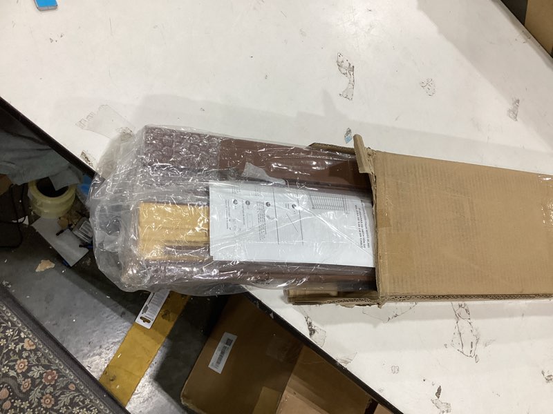 Condition photo showing As Is for DEZ FURNISHINGS Cordless 2" Signature Faux Wood Blind, 44" W x 60" H, Bark Brown Bark Brown 44"W x 60"H