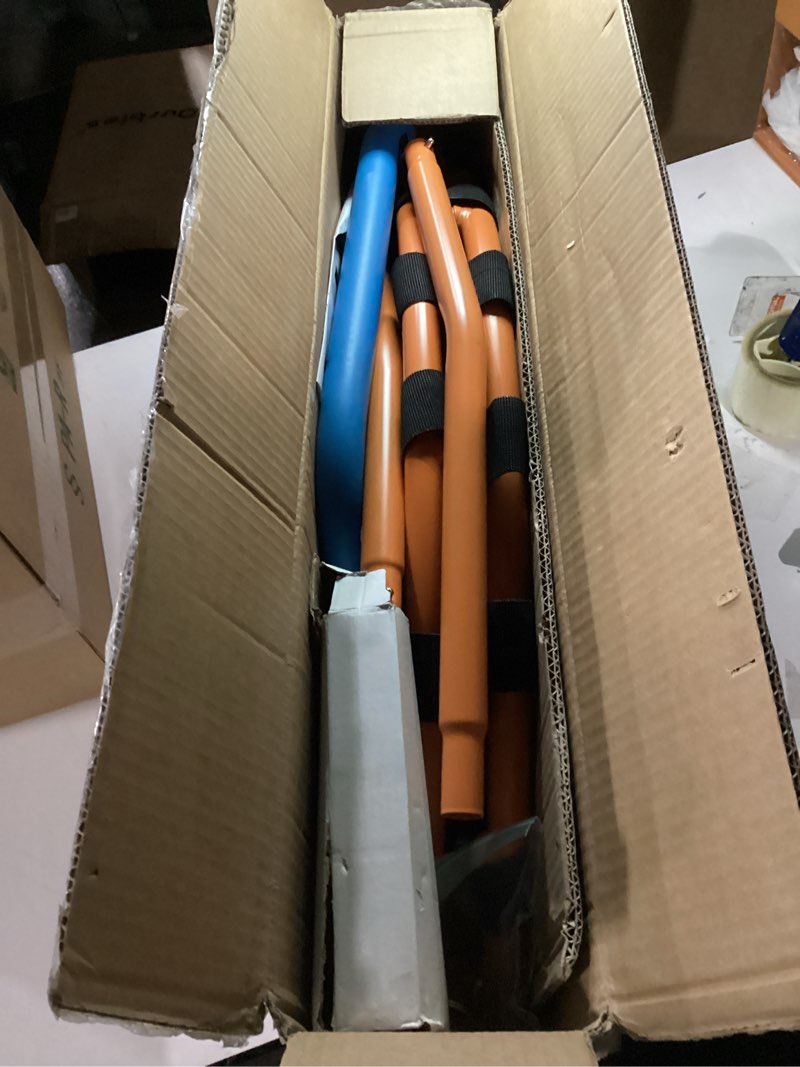 Condition photo showing Good Condition for Ativafit 36inch Mini Toddler Trampoline for Kids Ages 2-6 Indoor Outdoor Folding Small Rebounder Trampoline with Foam Handle Safety Padded Cover Fun for Kids Orange and Blue