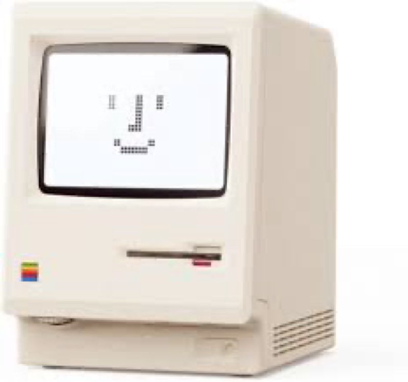 oij maclock retro pixel alarm clock, 1984 computer-inspired usb desk clock with pixel display, multi
