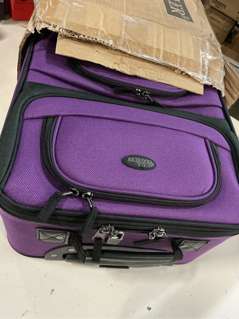 Condition photo showing Good Condition for u.s. traveler rio lightweight softside rolling carry-on suitcase, 2-wheel single, purple purple 2-wheel single (21")