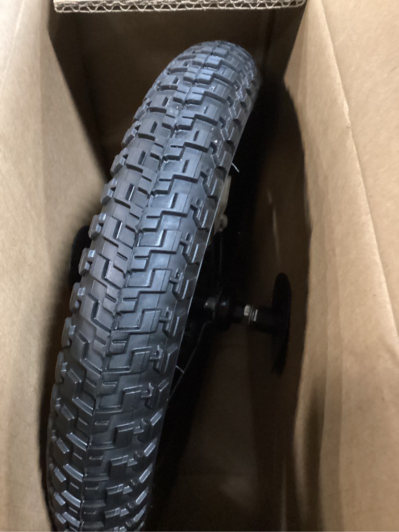 Condition photo showing New/Like New for 12/14/16/18/20 inch kids bike front wheels replacement with solid air rubber tire and inner tube, bicycle bike wheels don't fit with huffy bike(13 inch wrench included) 14 inch-black
