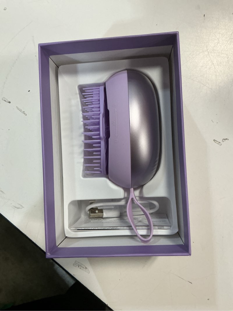 Condition photo showing New/Like New for scalp massager hair growth brush - electric head massager relax scalp stress - unique birthday gifts for women - sonic vibration comb for stimulating follicles - purple deep purple
