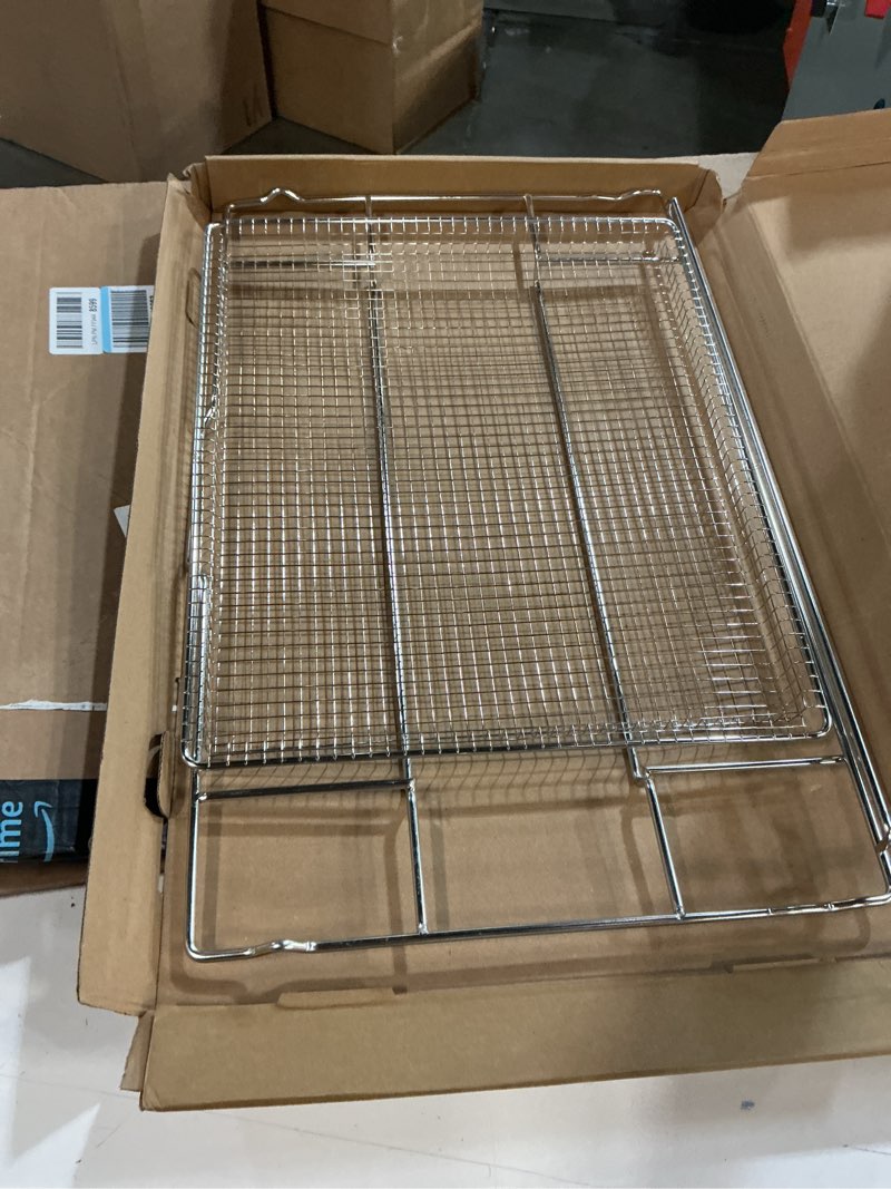 Condition photo showing Good Condition for New upgrade Air Fry Tray for 30\\\\\\\" Oven with Drip Pan, Compatible with Frigidaire Wall Ovens, Ranges, and Wall Oven/Microwave Combinations?Oven Rack Measures 25\\\\\\\" x 16\\\\\\\" x 1.75\\\\\\\" 30\\\\\\\" with Drip Pan