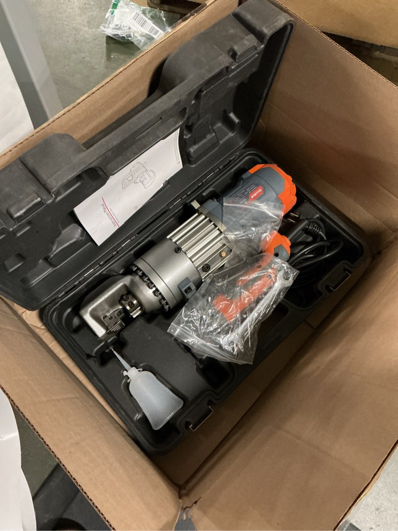 Condition photo showing Good Condition for 3/4" Electric Hydraulic Rebar Cutter, 1.5-2S Cutting Speed, Portable, Cuts 4-20mm #6 Rebar, 1050w, 120v/60hz. (Grey+Orange) Grey/Orange