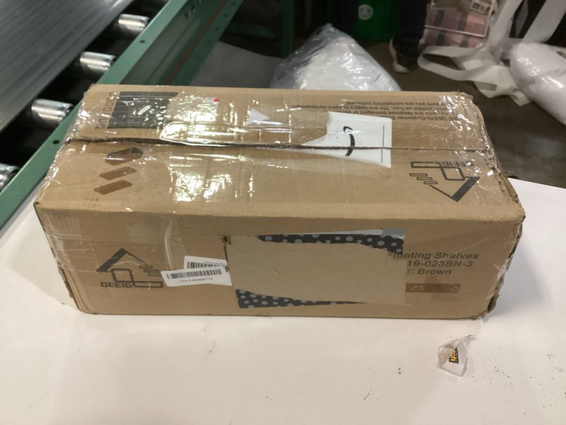 Condition photo showing New/Like New for qeeig bathroom shelves over toilet - wall mounted floating shelves toilet paper storage small farmhouse decor shelf 16 inch set of 3, rustic brown (019-bn3) 3pcs a. brown