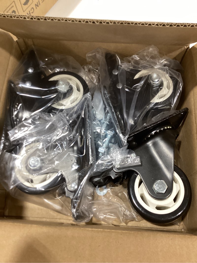 Condition photo showing New/Like New for 3" Caster Wheels Set of 4, Heavy Duty Casters with Brake, No Noise Locking Casters with Polyurethane (PU) Wheels, Swivel Plate Castors Pack of 4 4 3" (4pack Black)