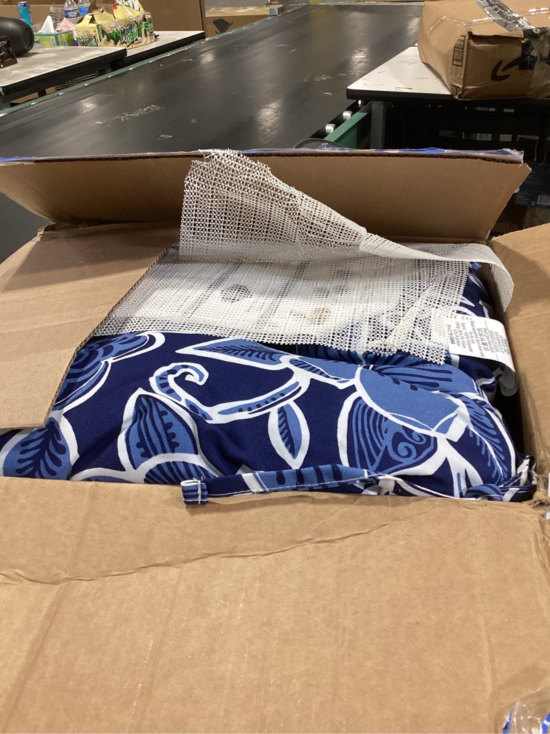 Condition photo showing Good Condition for lvtxiii outdoor wicker chair cushions, 19"x19"x4" patio chair cushions with ties, water repellent thick tufted seat cushions for patio furniture, set of 2, flower navy