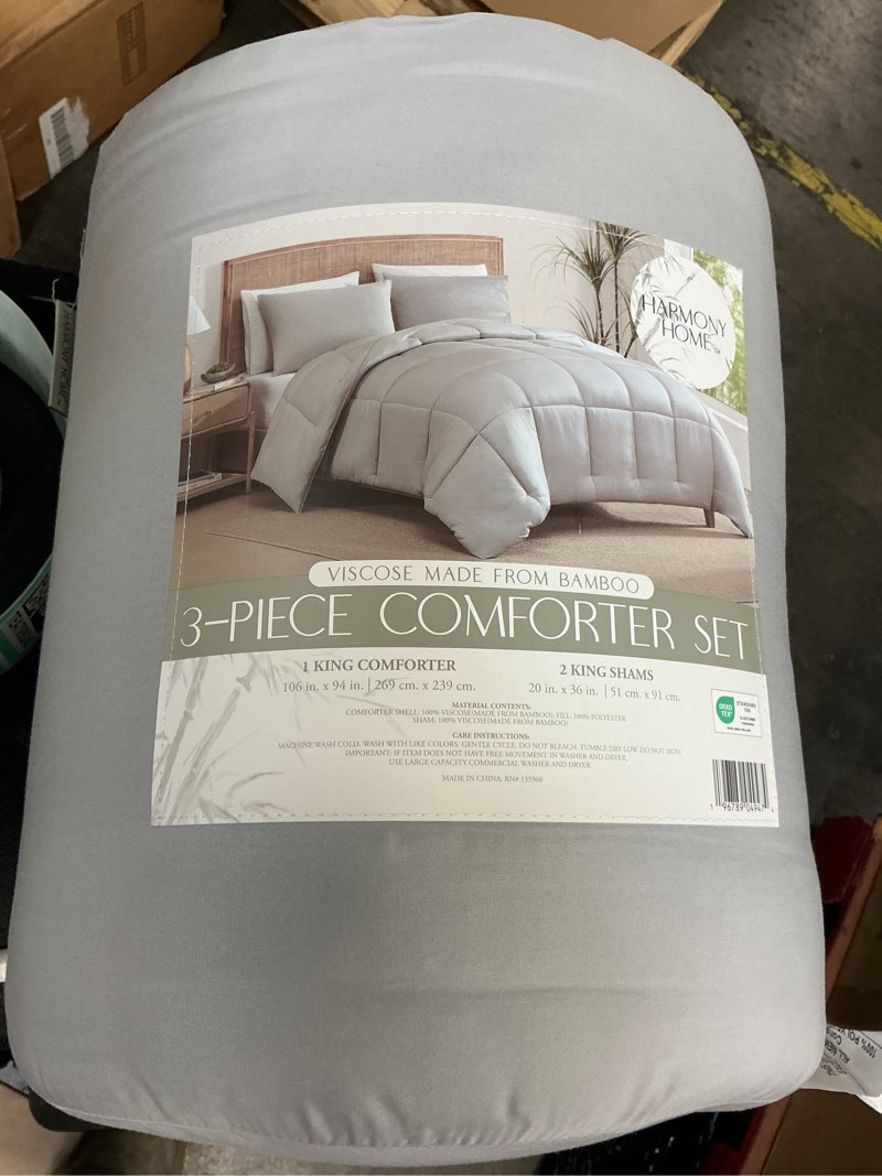 Condition photo showing New/Like New for bamboo harmony 3-piece viscose made from bamboo comforter set king 