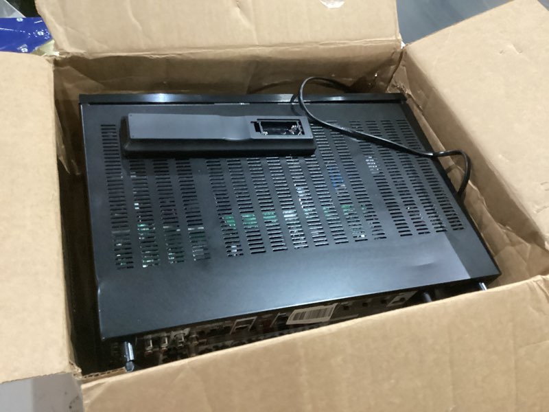 Condition photo showing As Is for denon avr-s670h 5.2 ch home theater receiver, 8k uhd hdmi receiver (75w x 5), streaming via built-in heos bluetooth & wi-fi, dolby truehd, dolby pro logic ii dts hd surround sound system for tv