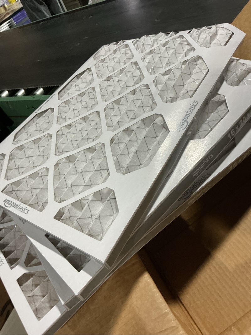 Condition photo showing As Is for amazon basics merv 5 ac furnace air filter 16x20x1 inches, pack of 4(actual size: 15.75\" x 19.75\" x 0.75\") 16x20x1 merv 5