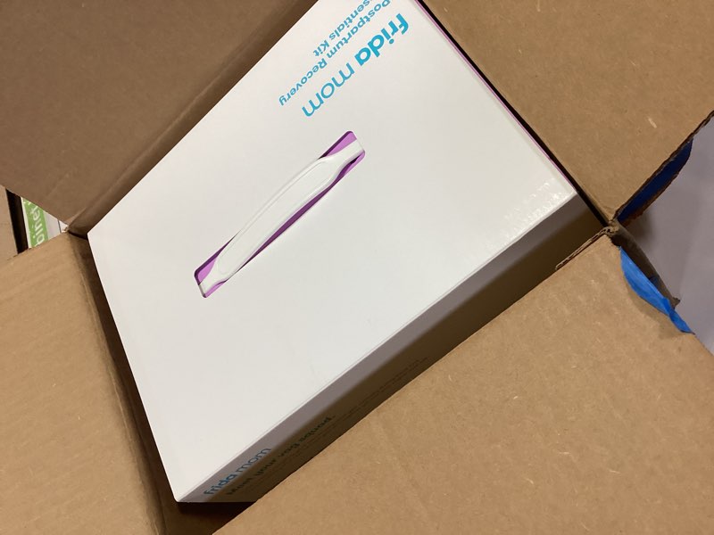 Condition photo showing New/Like New for Frida Mom 11pc Postpartum Essentials Kit Gift Set, Hospital Bag Must Haves for New Mom, Includes 4 Disposable Postpartum Underwear, 4 Ice Maxi Pads, Perineal Healing Foam & 24 Pad Liners & Peri Bottle Postpartum Kit