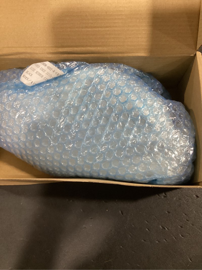 Condition photo showing New/Like New for passenger side mirror cover replacement for ford edge 2015 2016 2017 2018 2019 2020 - right side mirror covers, rear view mirrors cap accessories with lamp, black black-with lamp passenger side (right)