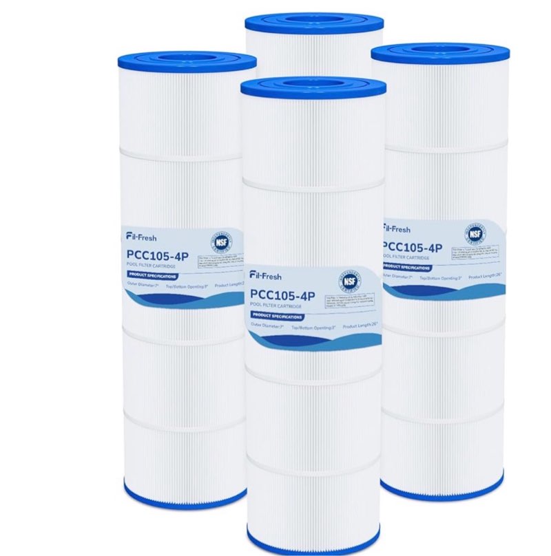 fil-fresh ccp420 pool filter cartridges compatible with pentair clean & clear plus 420, replacement for pentair r173576, c-7471, 178584, pleatco pcc105-pak4, 4×105 sq.ft, 4 pack