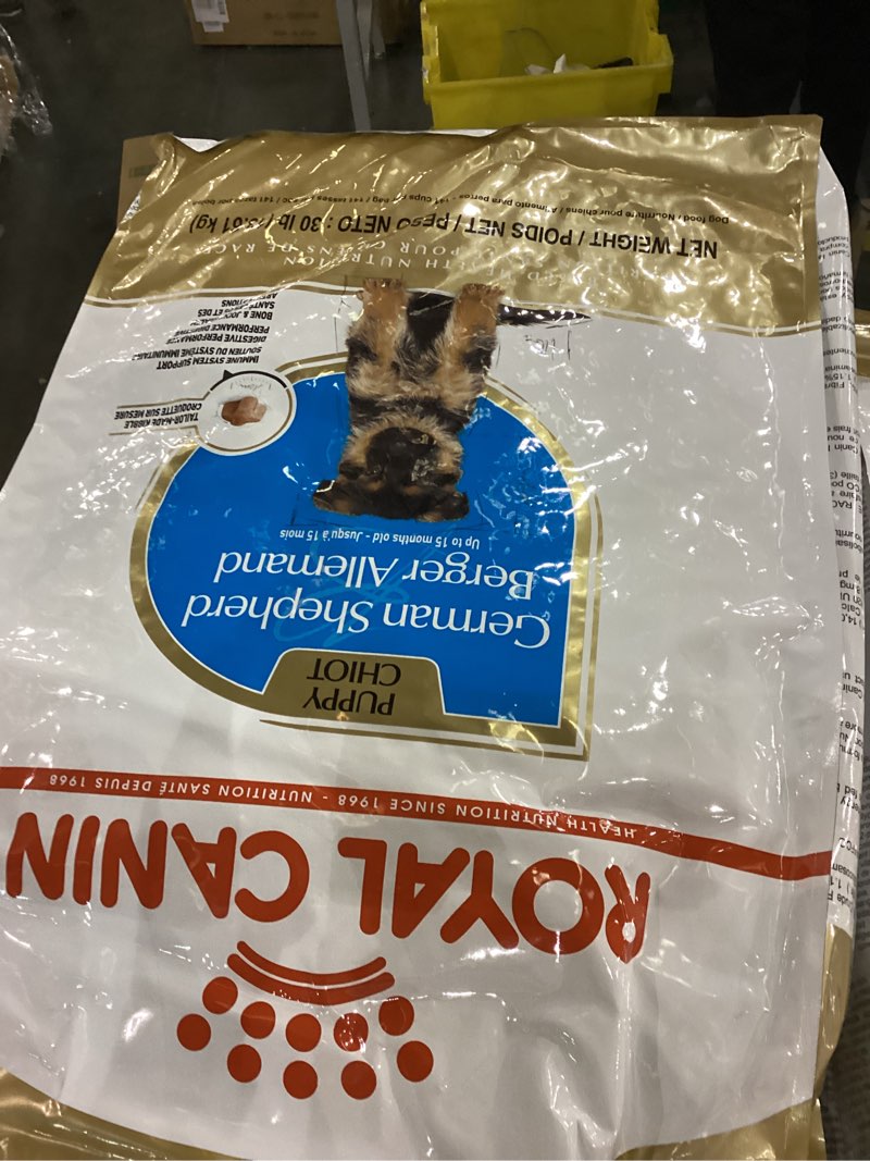 Condition photo showing New/Like New for Royal Canin German Shepherd Puppy Breed Specific Dry Dog Food, 30 lb. bag 30 Pound (Pack of 1)
