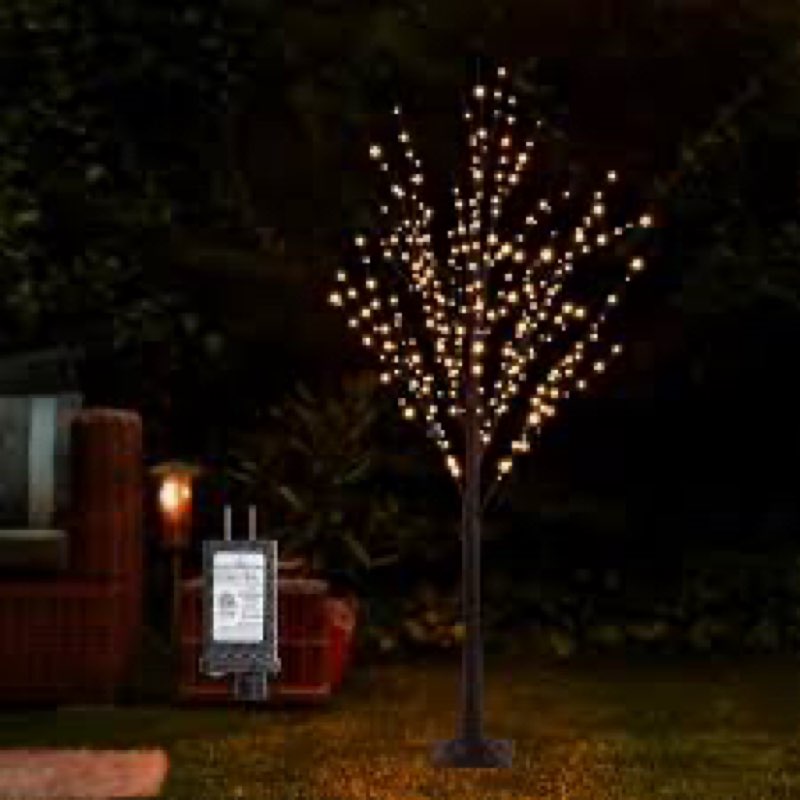 Set of 2-4FT Black Lighted Birch Tree with 500 Warm Lights, Prelit Christmas Tree with Twinkle Light