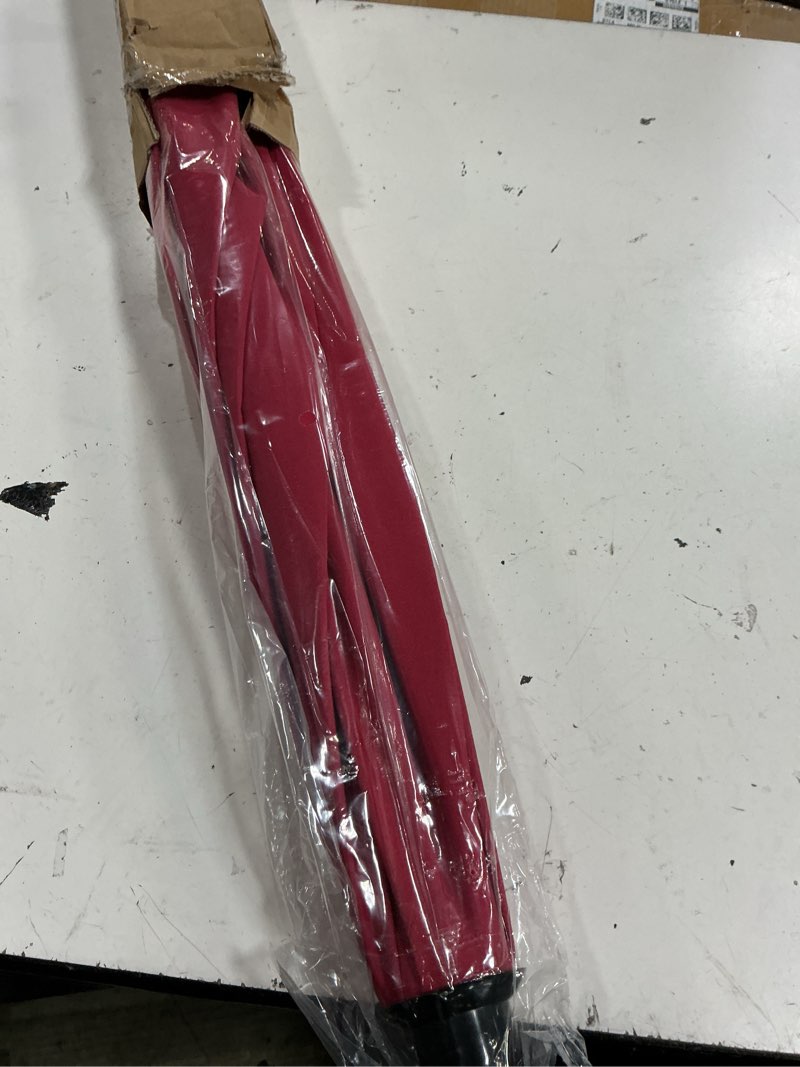 Condition photo showing Good Condition for blissun 6.5ft patio umbrella with push button tilt & height adjustable, uv50+ sun protection with sturdy fiberglass ribs & iron pole, market umbrella for outdoor table garden backyard beach red