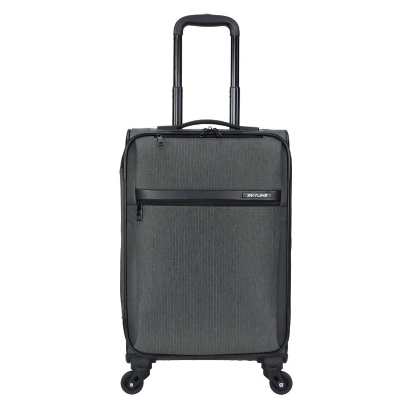 Skyline Softside Carry On Spinner Suitcase - Gray Heather: Telescoping Handle, 4 Wheels, Polyester Shell