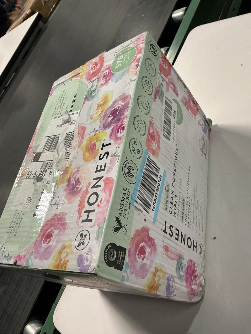 Condition photo showing New/Like New for The Honest Company Clean Conscious Multi-Use Wipes, Unscented Hypoallergenic Baby Wipes for Sensitive Skin, 99% Water Plant-Based Compostable Wipes, Rose Blossom, 576 Count Rose Blossom 72 Count (Pack of 8)