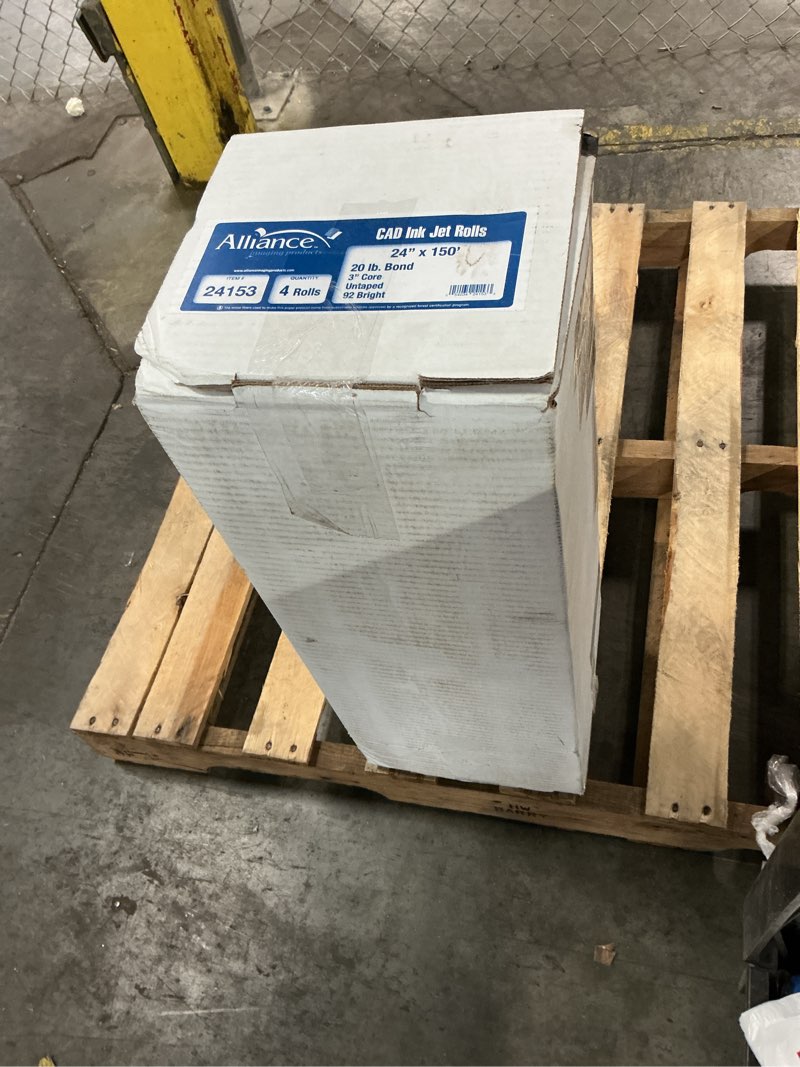 Condition photo showing New/Like New for alliance wide format paper 24" x 150' cad bond rolls (20lb | 4 rolls, 24 in x 150 ft | 3" core)