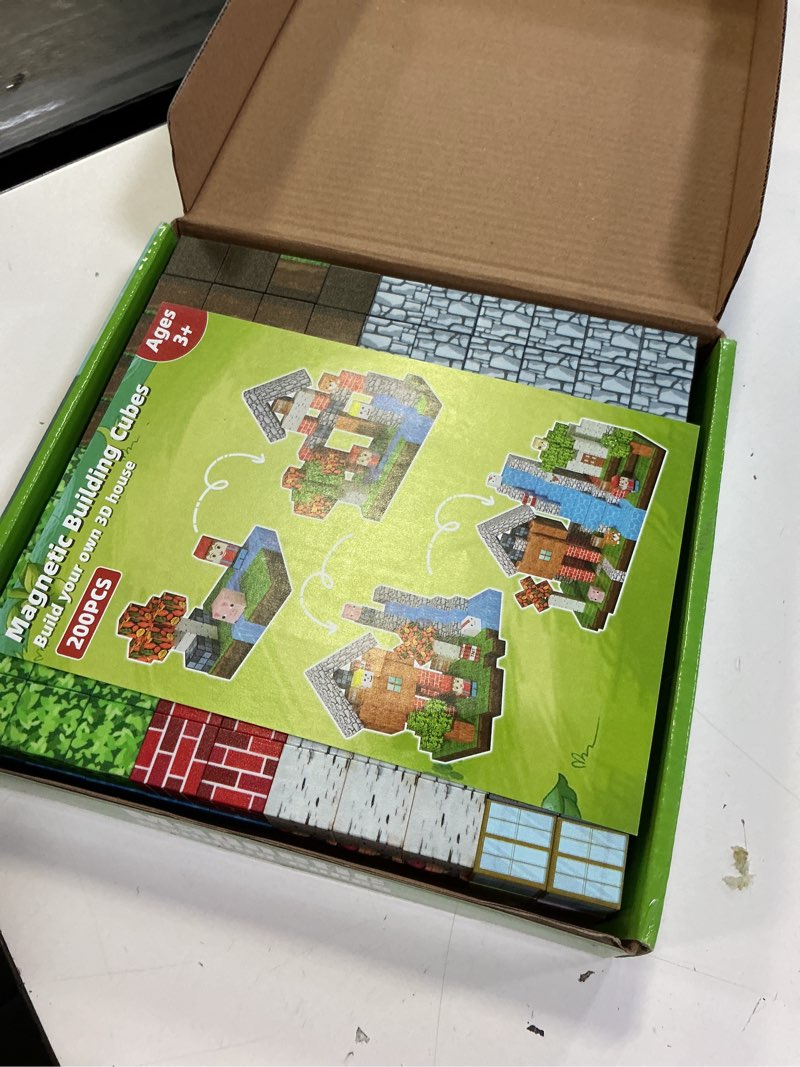 Condition photo showing Good Condition for 200pcs magnetic blocks, magnetic building cube toys for kids, stem montessori stacking, sensory education toys for toddlers building world set, christmas birthday gifts for kids age 3 4 5 6 7 8 9 10