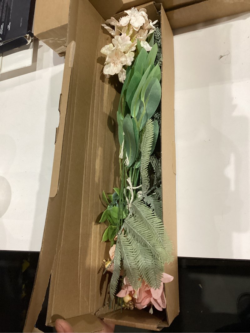 Condition photo showing Good Condition for Serra Flora Artificial Greenery Stems Box Set,(Pack of 47pcs) with 9 Kinds of Faux Pink Green Filler for DIY Bridal Bouquets Wedding Floral Arrangement Table Centerpieces Green & Pink