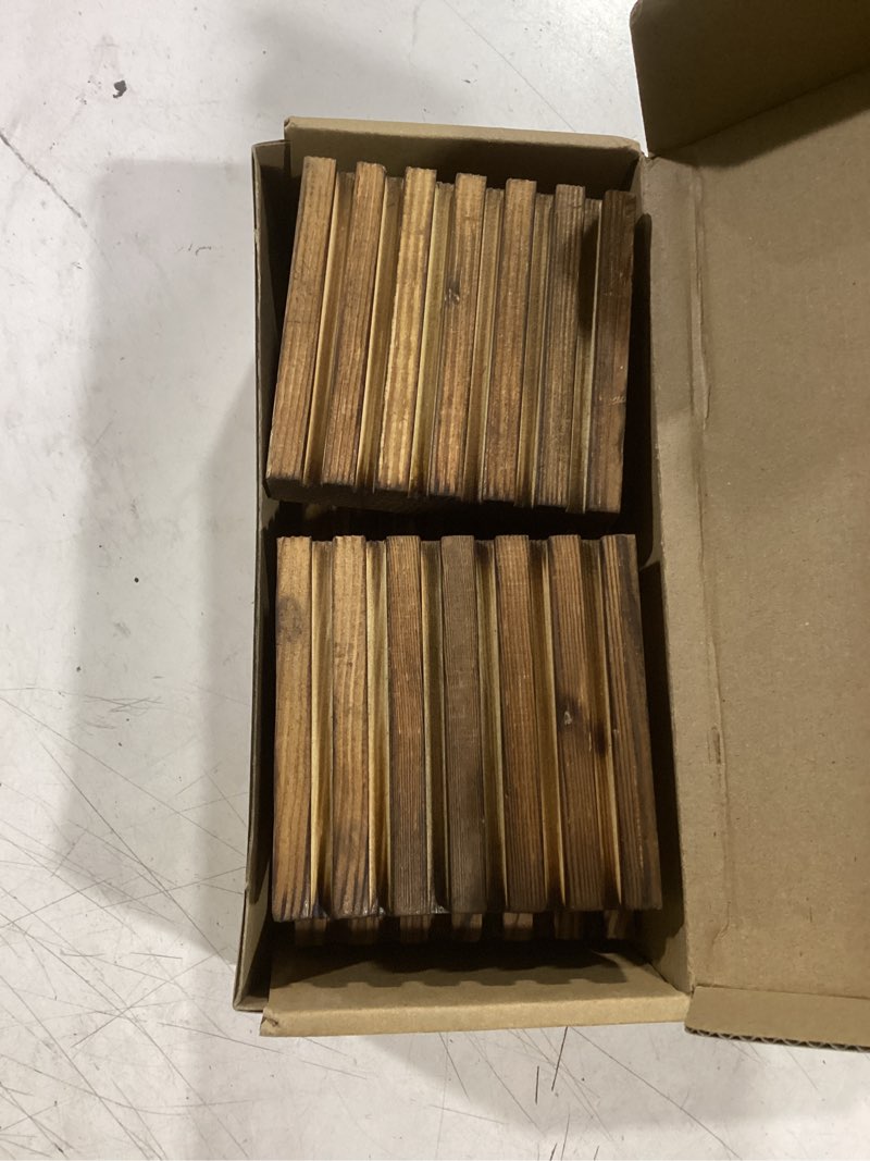 Condition photo showing Good Condition for klunk waterproof wood risers set of 3 (1 long 8.7" + 2 small 3.6"), rustic countertop organizer display stands for bathroom vanity, perfume & skincare, kitchen spice rack riser, farmhouse decor