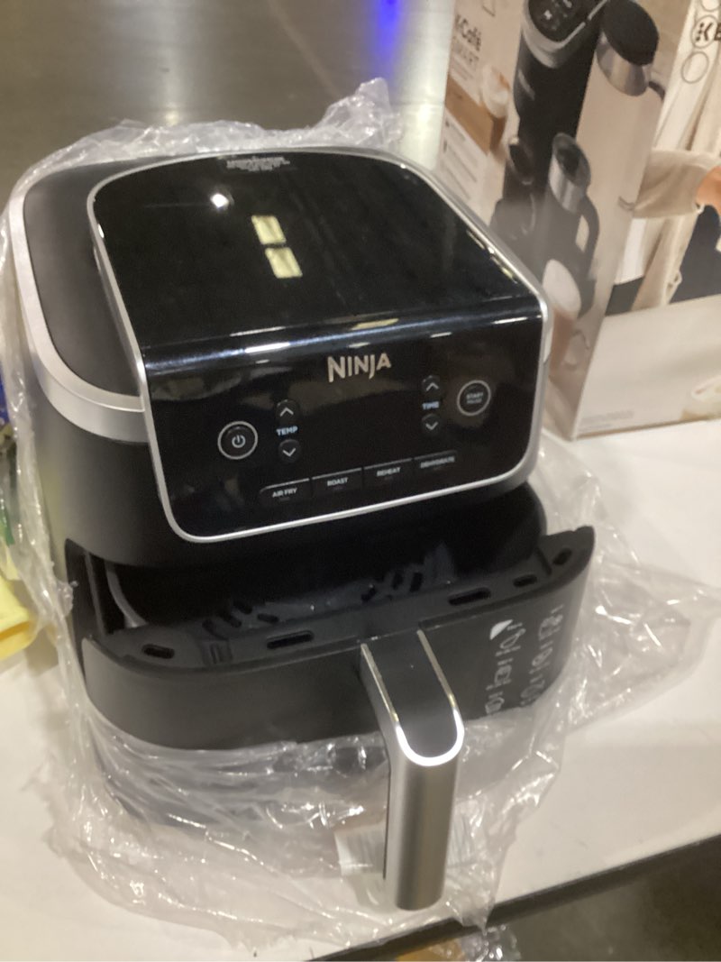 Condition photo showing As Is for Ninja | Air Fryer | 4-in-1 Pro Air Fry, Roast, Reheat, Dehydrate | 5QT Capacity fits up to 4lbs of French Fries | 400F Max Temp | Nonstick Basket & Crisper Plate | 120V | Grey | AF141 5 QT