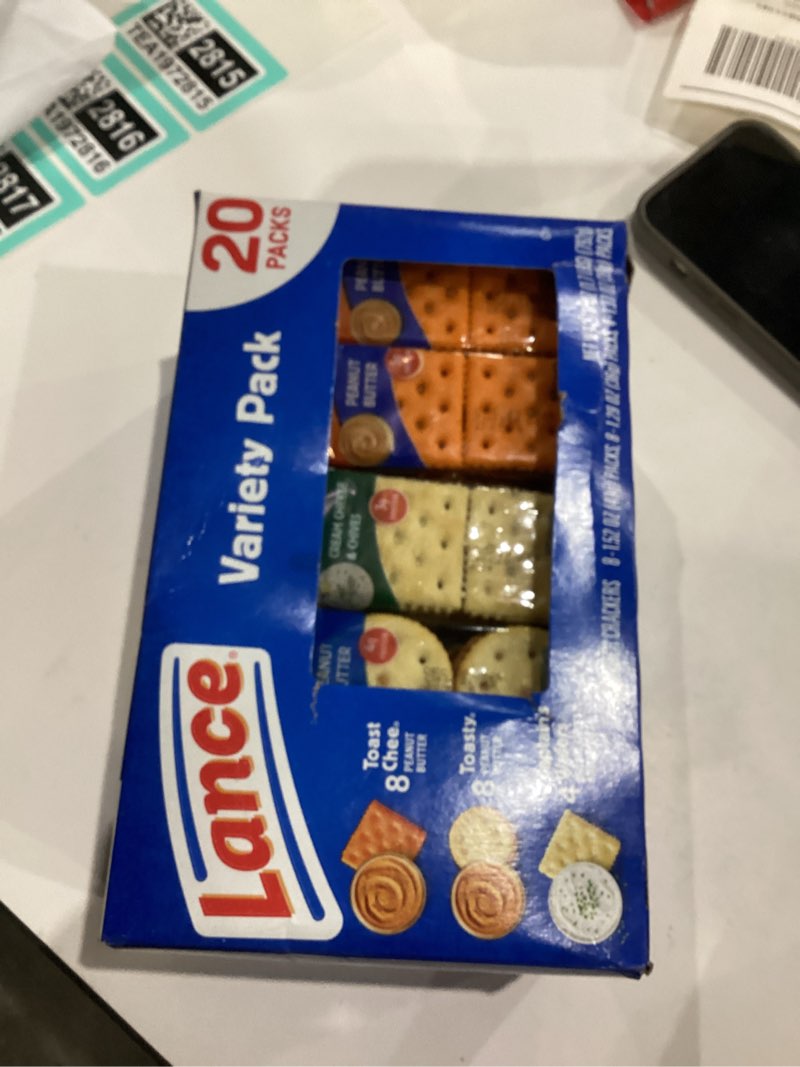 Condition photo showing New/Like New for Lance Sandwich Crackers  Variety Pack  3 Flavors  20 Individually Wrapped Packs  6 Sandwiches Each