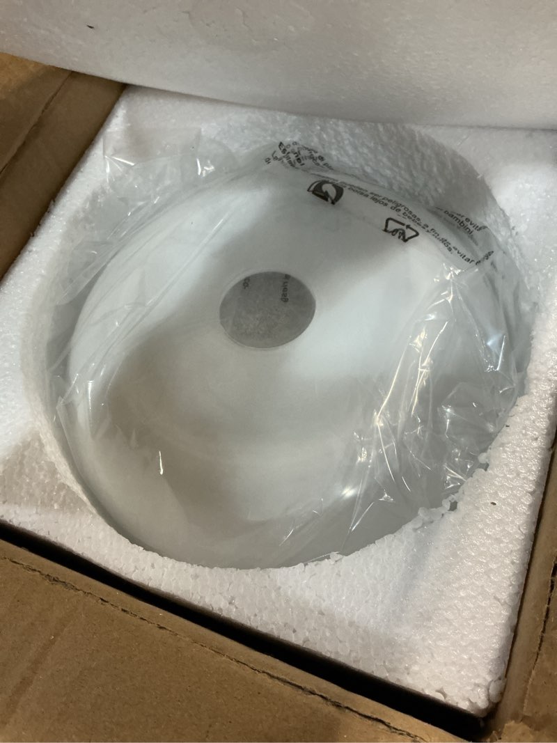 Condition photo showing Good Condition for yunnix semi flush mount ceiling light, milk glass light fixture, gold mid-century modern farmhouse small light fixtures for hallway, bathroom, kitchen, bedroom, living room, closet, laundry(8.66 inch) milk white-(gold base) 8.66 inch