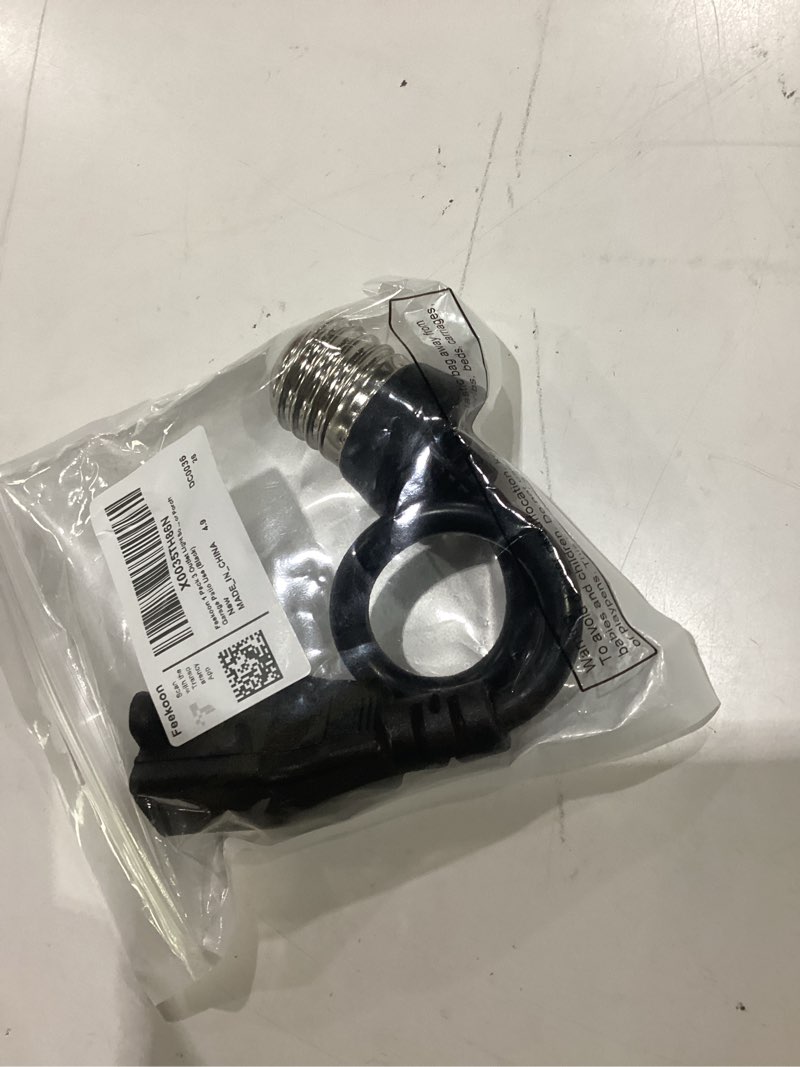 Condition photo showing New/Like New for feekoon 1 pack 3 outlet light socket adapter, convert e26/e27 bulb socket to 3 prong outlet with extension cord, light bulb plug adapter converter suitable for outdoor porch garage patio use (black) black 1