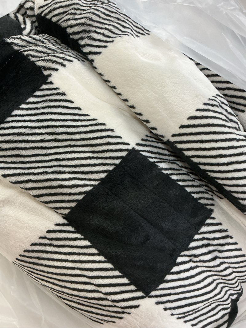 Condition photo showing As Is for luxian electric heated blanket full size 72"x84" - microplush & sherpa fabric dual-sided, 9 heat settings & 1-10 hours auto off, machine washable, styiped check d- striped checkered 72x84inches-full