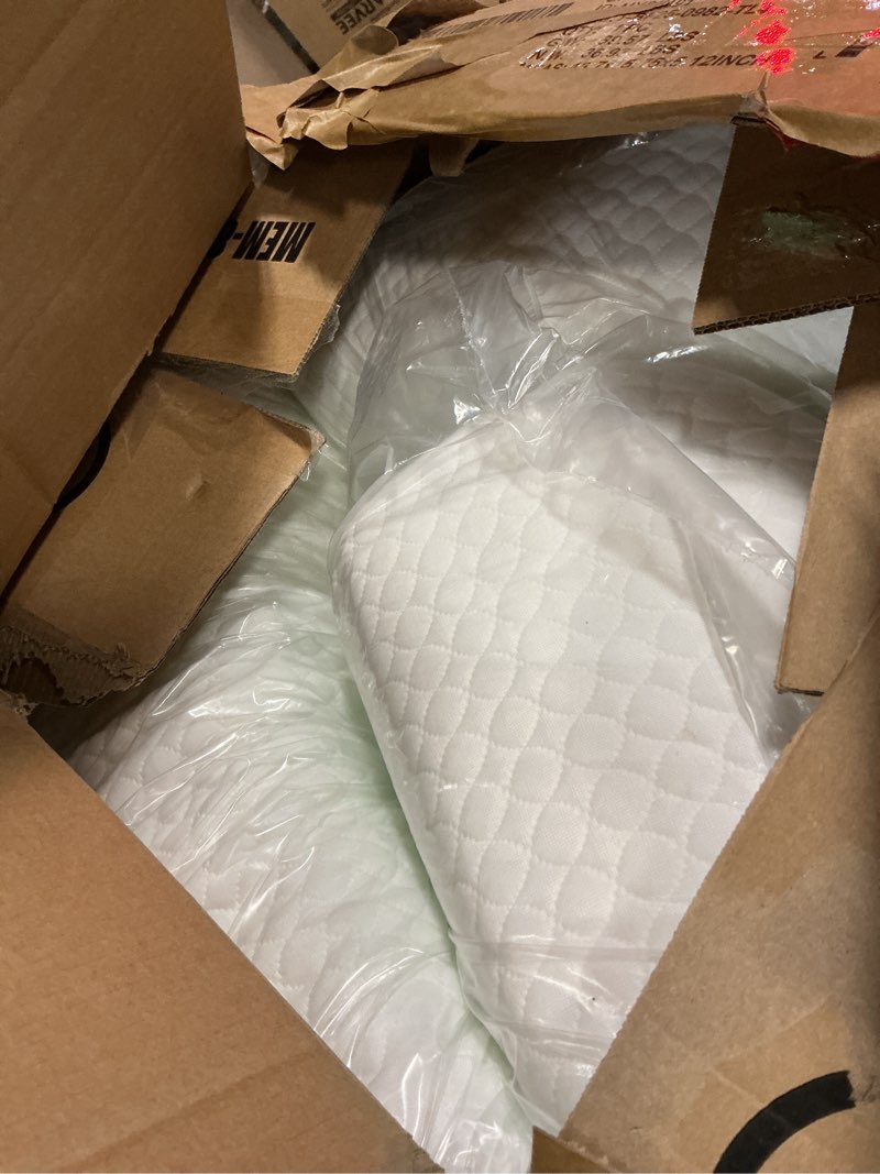 Condition photo showing Good Condition for fdw | 8 inch twin mattress | medium firm | gel memory foam mattress | white | bed in a box, certipur-us certified | pressure relief, cooling ventilated foam | washable removable cover white twin 8 in