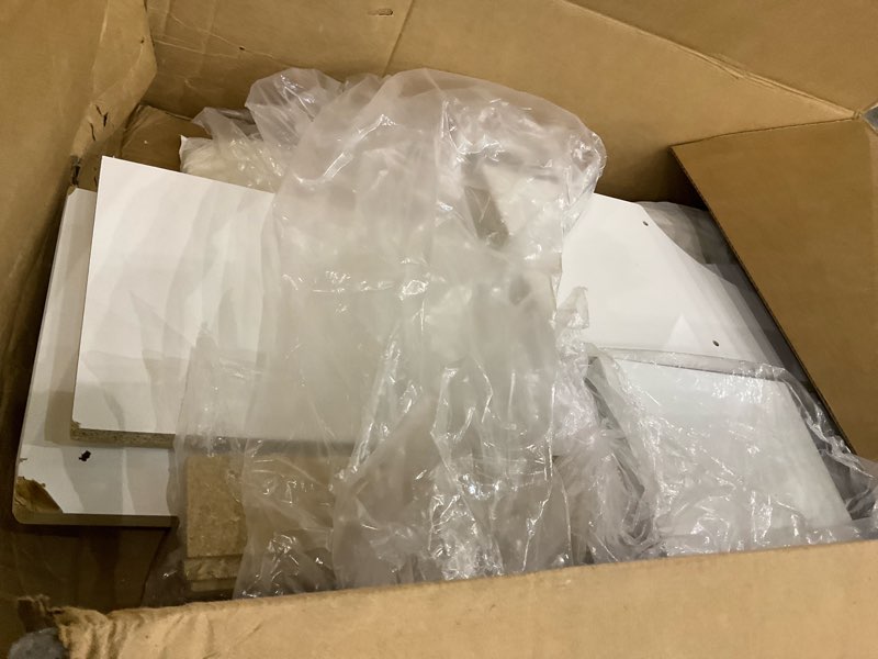 Condition photo showing As Is for Prepac 36" Contemporary Wall Mounted Coat Rack, Coat Hooks Wall Mount with 2 Shelves, Ideal for Hallway or Entryway Storage Solution, 11.5"D x 36"W x 16.5"H, White 36 inches White