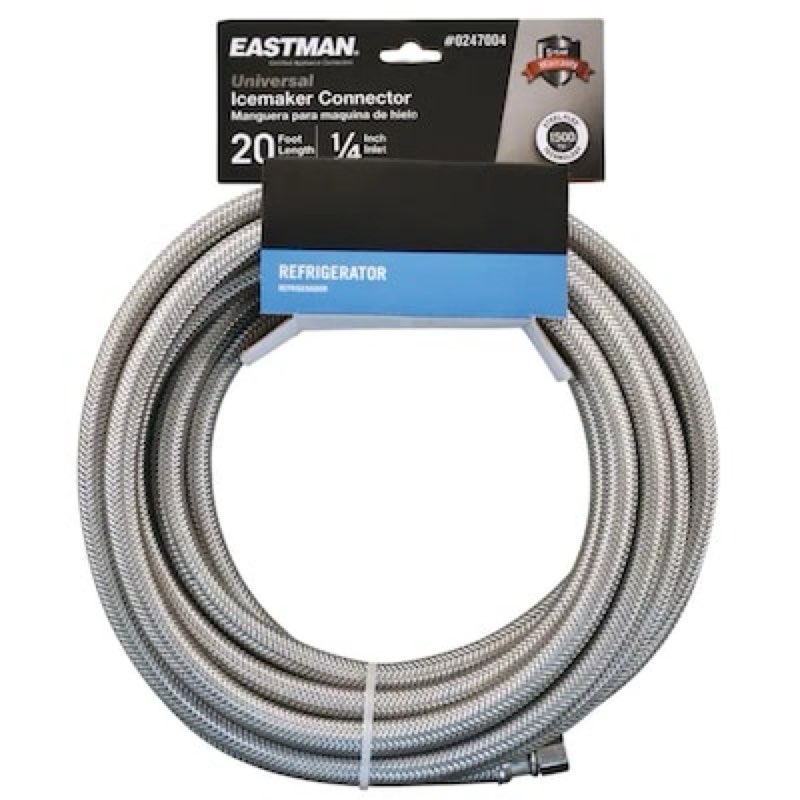 eastman 20-ft 1/4-in compression inlet x 1/4-in compression outlet stainless steel ice maker connector