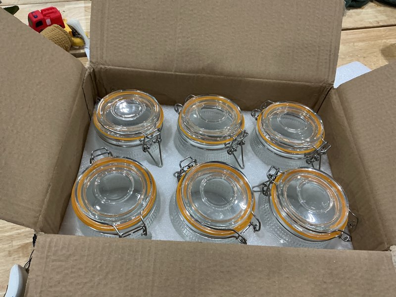 Condition photo showing New/Like New for amzcku wide mouth vintage mason jars with airtight lid 16oz, canister quart jars for kitchen storage - for coffee, sugar, beans 6 pack 16oz-6 pack