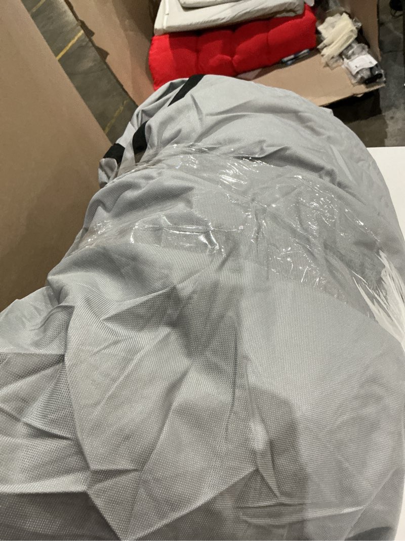 Condition photo showing As Is for similar)))rvmasking 5th wheel rv cover, 34'1\"-37' heavy duty 7 layers top fifth wheel cover with 4 tire covers, windproof rip-stop anti-uv trailer cover, dark gray 34'1\"-37' 5th wheel cover(dark gray)