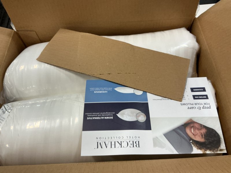 Condition photo showing Good Condition for Beckham Hotel Collection Bed Pillows Standard/Queen Size Set of 2 - Original Soft Down Alternative Pillow for Sleeping - Soft Support for Back, Stomach or Side Sleepers Queen / Standard White